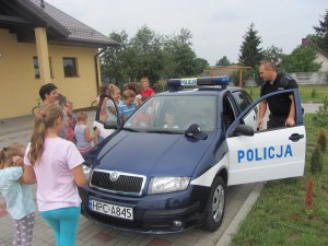 Spotkanie policjantów z półkolonistami